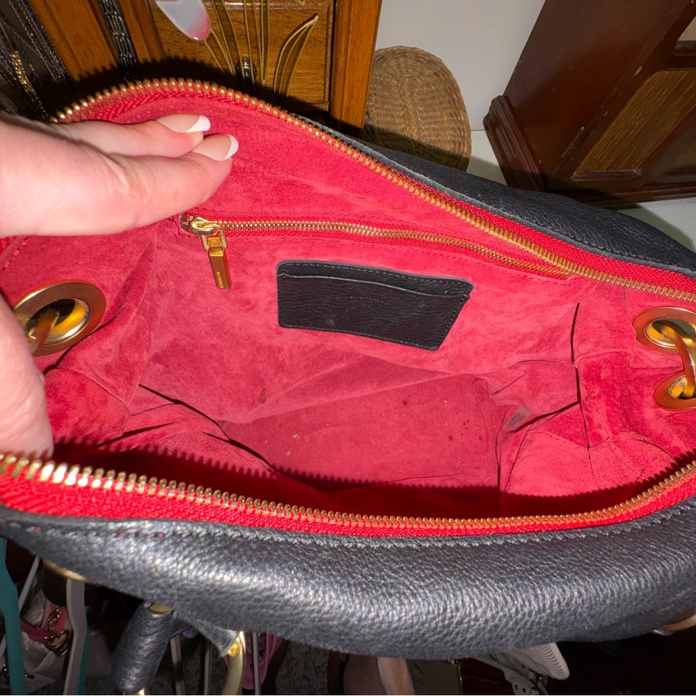 Hammitt Black Leather Shoulder Bag with Gold-Tone Studs - Picture 5 of 5